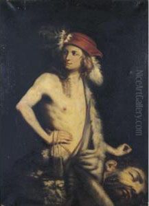 David With The Head Of Goliath by Guido Cagnacci