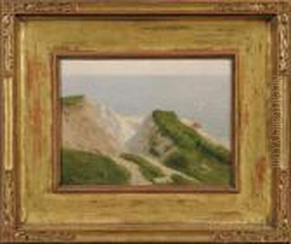 Coastal Dunes Overlooking Sea With Sailboat - view 1