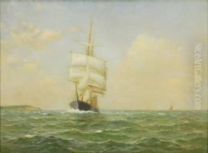 Sailing Off Gay Head, Depicting A
 Square-rigged Vessel In Calm Seas Off The Coast (possibly Gay Head, 
Martha's Vineyard).