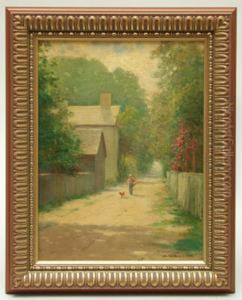 Boy & Dog Oncape Cod Village Road - view 1