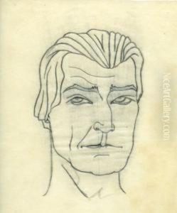 Malherbe Suzanne. Portrait D'edouard Demax. Dessin Original Signe. 16 X 11 by Claude Cahun