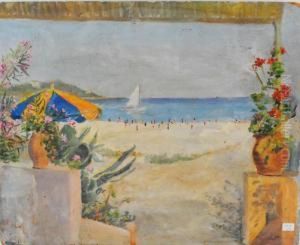 Bord De Plage by Gustave Caillebotte