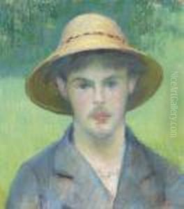 Jeune Homme Au Chapeau De Paille by Gustave Caillebotte