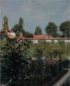 Le Jardin Du Petit Gennevilliers, Les Toits Roses by Gustave Caillebotte