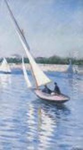 Voiliers Sur La Seine A Argenteuil by Gustave Caillebotte