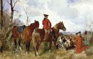 A rest during the hunt by G. Hans Buttner