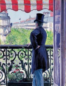 L'homme Au Balcon, Boulevard Haussmann by Gustave Caillebotte