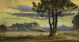 First Spring At The Lago Maggiore. Signed And Dated Bottom Right: G. Cairati 1922 by Girolamo Cairati