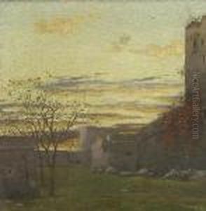 Festungshof In Der
Dammerung. by Girolamo Cairati
