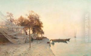 Lake Geneva. by Arthur Jean Bapt. Calame