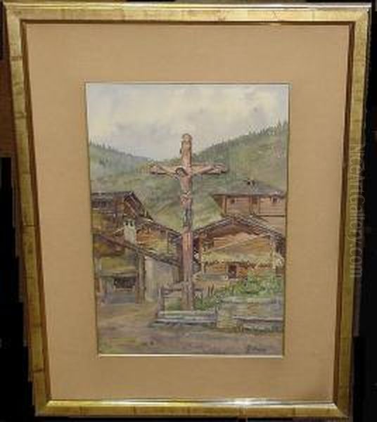 Alpine Village With Crucifixion - view 1