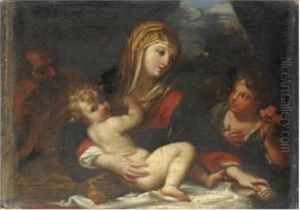 Sacra Famiglia Con San Giovannino by Giacinto Calandrucci