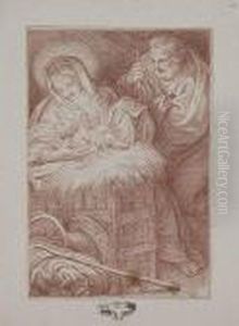 Virgen Con El Nino Y San Jose by Giacinto Calandrucci