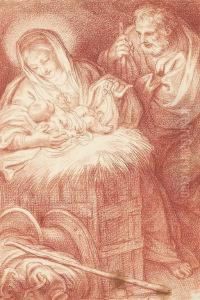 La Vierge A L'enfant Avec Saint Joseph by Giacinto Calandrucci