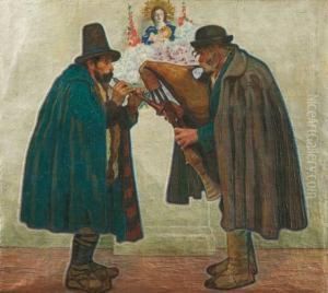 Gli Zampognari by Antonio Calcagnadoro