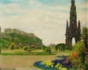 "giardino Pubblico A Edimburgo" 1892 by Marco Calderini