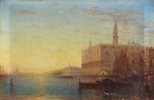 Le Palais Des Doges Et Le Bassin De Saint Marc by Charles Clement Calderon
