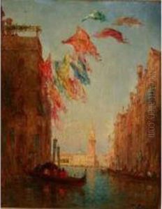 Vue D Un Canal Venitien