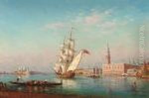 Gondolas And Trading Vessels Before The Doge's Palace, Venice