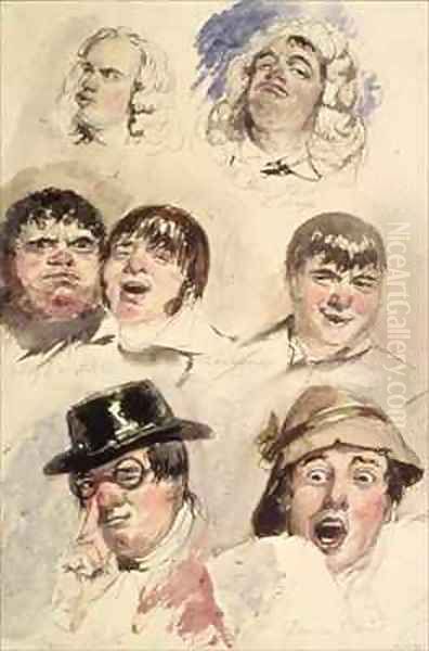 Sheet of Studies of Seven Heads - view 1
