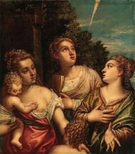 Allegory Of The Theological Virtues: Faith, Hope And Charity by Benedetto Caliari