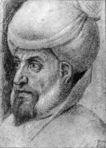 The Head Of An Oriental, Turned To The Left, Wearing A Turban by Carletto Carliari