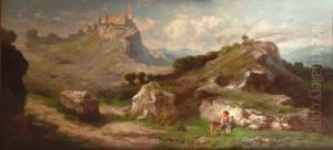 Paesaggio Laziale Con Pastorella Ecapretta by John, Giovanni Califano