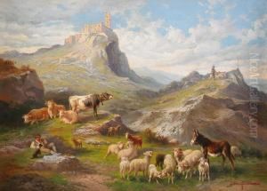 Berglandskap Med Boskap by John, Giovanni Califano