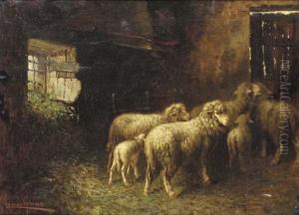 Sheep In A Barn - view 1