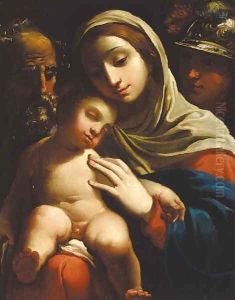 The Holy Family with a soldier by Antonio Burino
