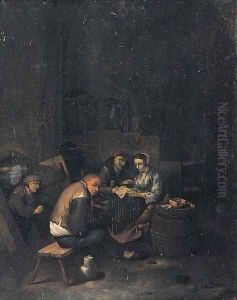 Peasants reading a letter in a tavern by Cornelis (Pietersz.) Bega