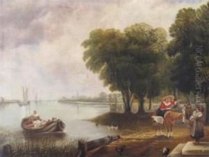 A Dutch Village by Sir Augustus Wall Callcott