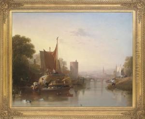 Hay Barges On A River by Sir Augustus Wall Callcott
