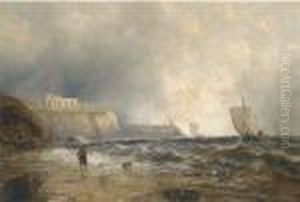 Fishing Vessels Off The Coast, A Ruin Beyond by William James Callcott