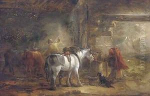 In the stable yard by Edmund Bristow