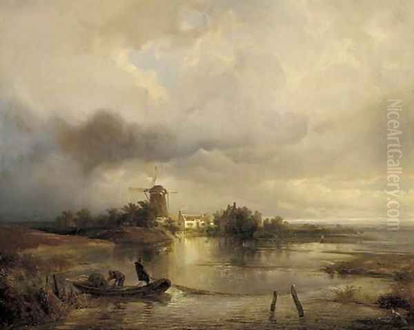 A windmill in an extensive landscape - view 1