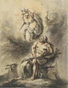 Mythological Scene With Zeus, Hera And Io.