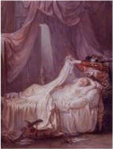A Young Gentleman Spying On A Sleeping Woman by Antoine-Francois Callet