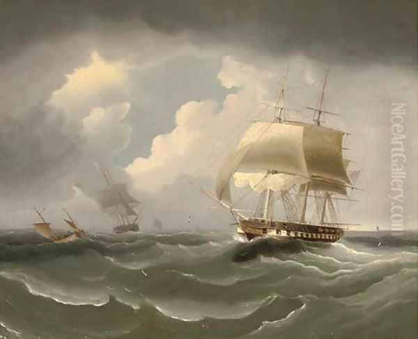 A frigate running down the Channel - view 1
