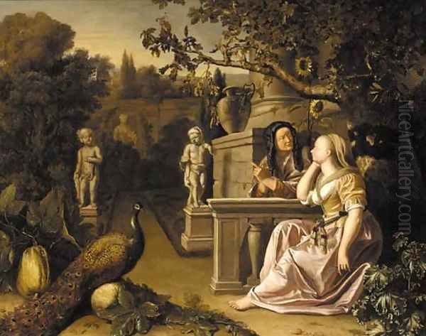An ornamental garden with Vertumnus and Pomona - view 1