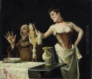 Genre Scenery. Signed Bottom Right: A. Calosci Floronce by Arturo Calosci