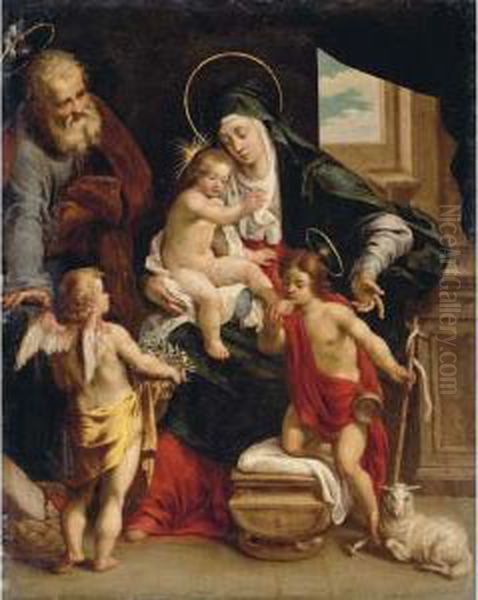 The Holy Family With The Young Saint John The Baptist And An Angel - view 1