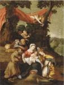 The Mystic Marriage Of Saint Catherine by Denys Calvaert