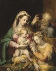 The Mystic Marriage Of Saint Catherine by Denys Calvaert