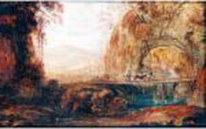 Landscape With Man Driving Cattle Landscape With Man Driving Cattle