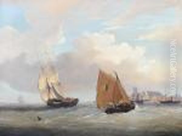 Shipping In A Stiff Breeze Off The Coveredslips Of A Naval Dockyard - view 1