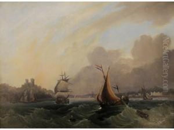 Dutch Vessels And Other Shipping In An Estuary - view 1