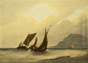 Coastal Scenes With Sailing Vessels, Evening