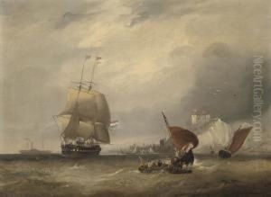 A Dutch Merchantman Running Out Of A Channel Port