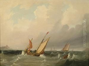 Taking-in The Mainsail In A Choppy Sea